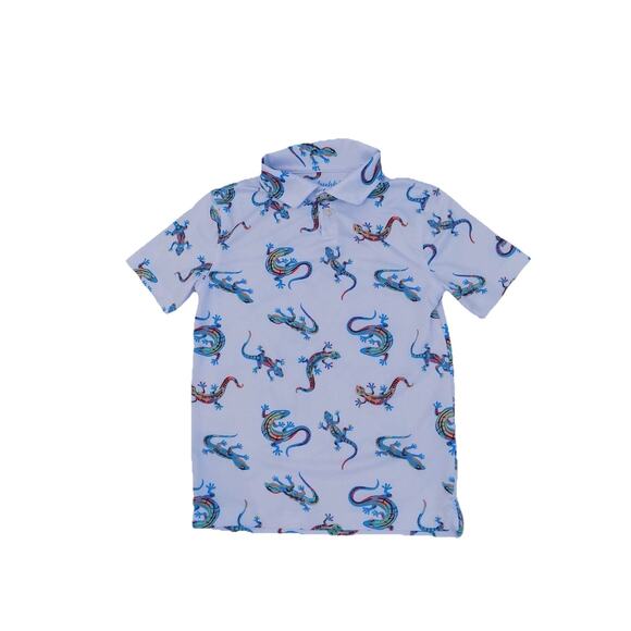 Chubbies The Weekend Has Arrived salamander lizard polo shirt boys size YXS - Picture 1 of 4